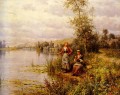 夏の午後に釣りをした田舎の女性たち ルイ・アストン・ナイト